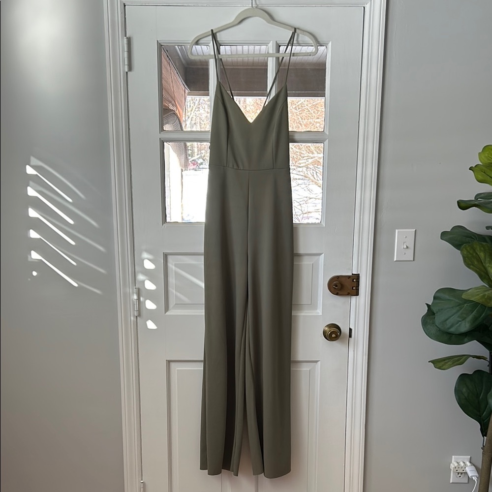 Olive Green Spaghetti Strap Jumpsuit